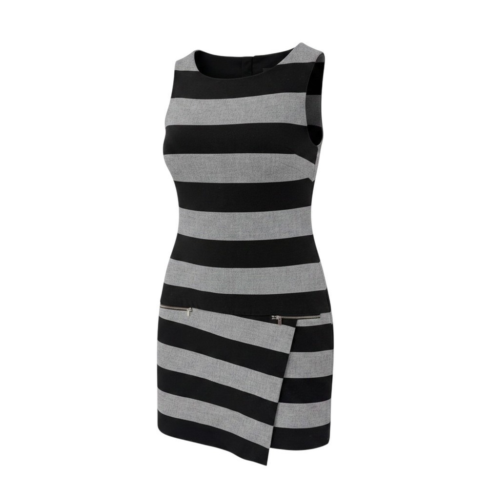 Banana Republic Dark Academia Professional Sheath Dress Striped Asymmetrical 4